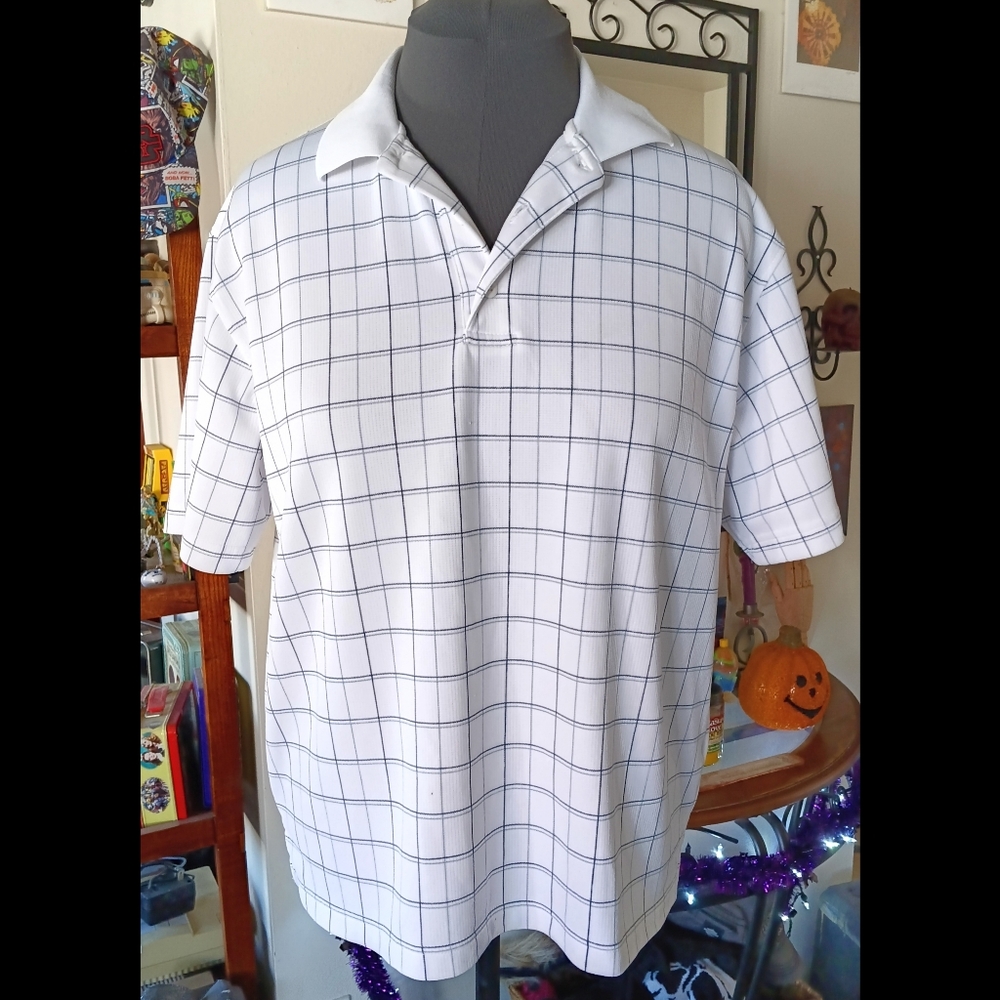 🤍*4/$15* Consensus Game Day Collection Polo Golf Shirt Tee T-shirt White Large